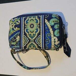 Vera Bradley Zip Around Small Wallet & Wristlet in Rhythm Blue